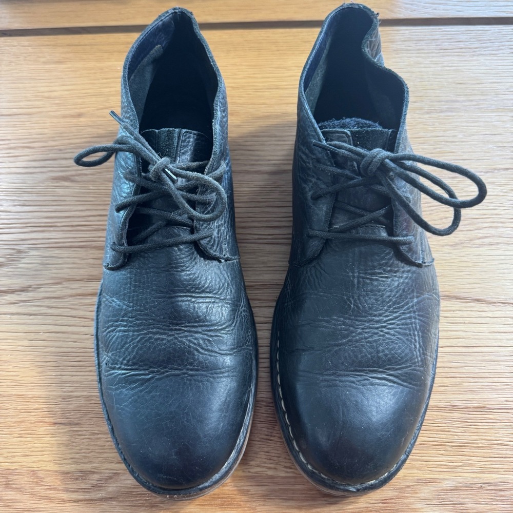 Cole Haan Mens Black Pebbled Leather Chukka Boots Lace Up Ankle C13546 Size 9